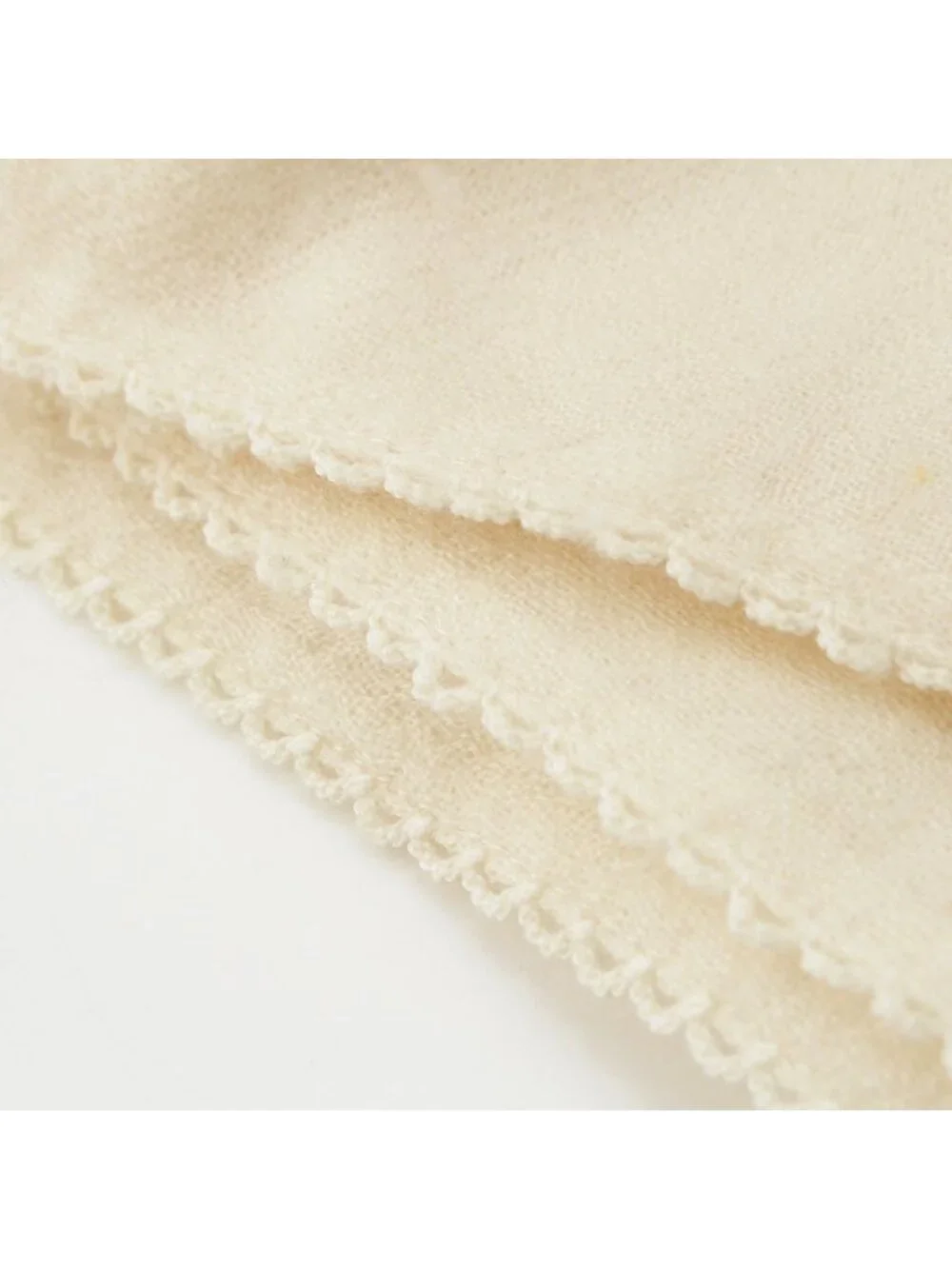 Chanel Cashmere Pearl CC Logo Large Scarf Shawl White